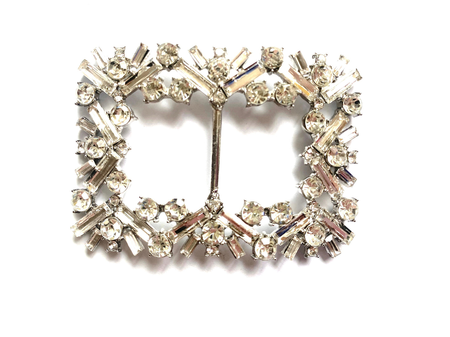 Silver Rhinestone Buckle Slider: Crystal Belt, Shoes, Wedding Sash 