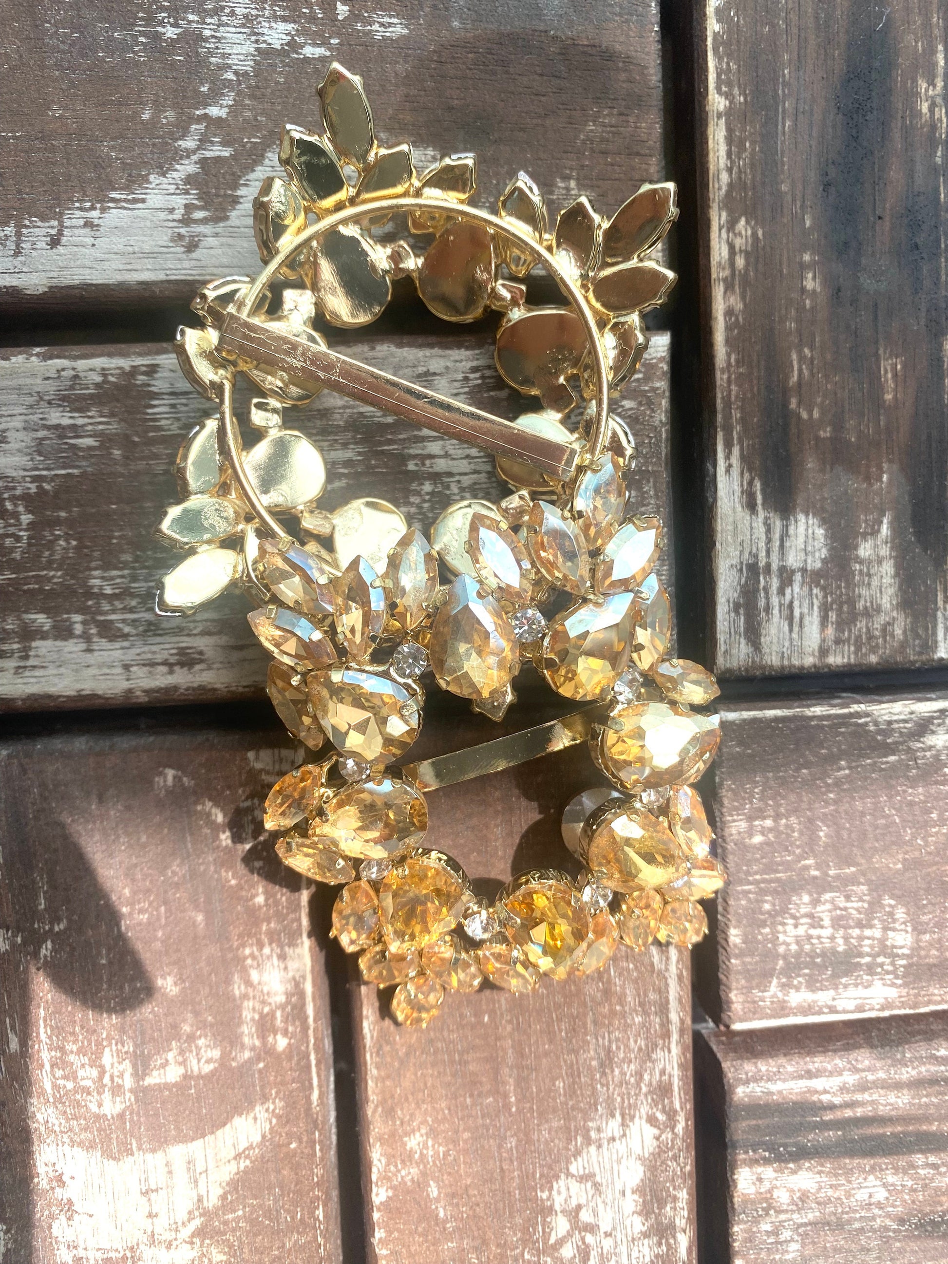 Champagne Rhinestone Belt Buckle Slider: 40mm Crystal Wedding Sash 