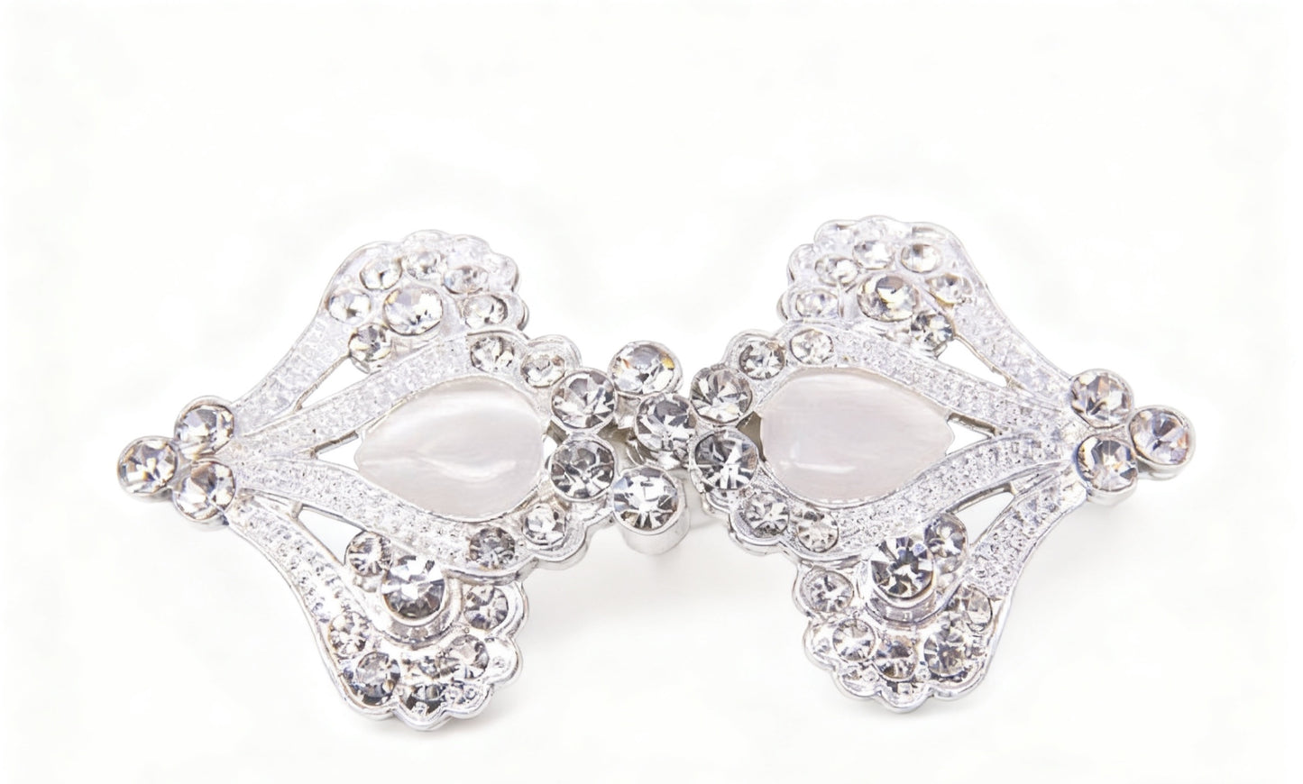 Vintage Rhinestone Crystal Clasp: Wedding Sash Closure (3.1" x 1.6") 