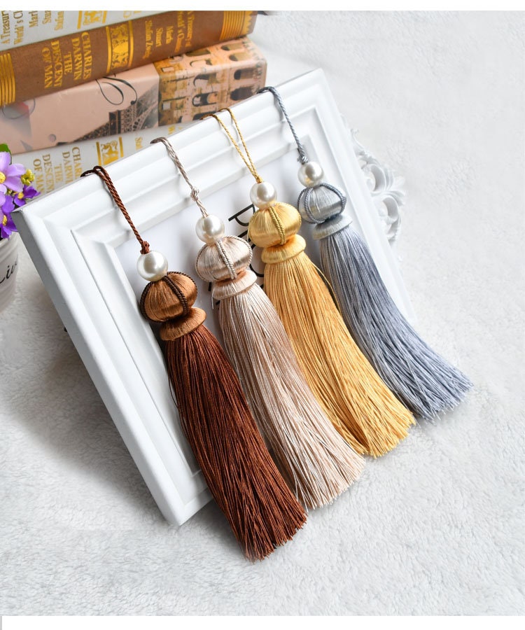 Long Key Tassels for Versatile Decorating, Long Decorative Tassel: Home Decor, Curtain Tieback (7.6 inch) 