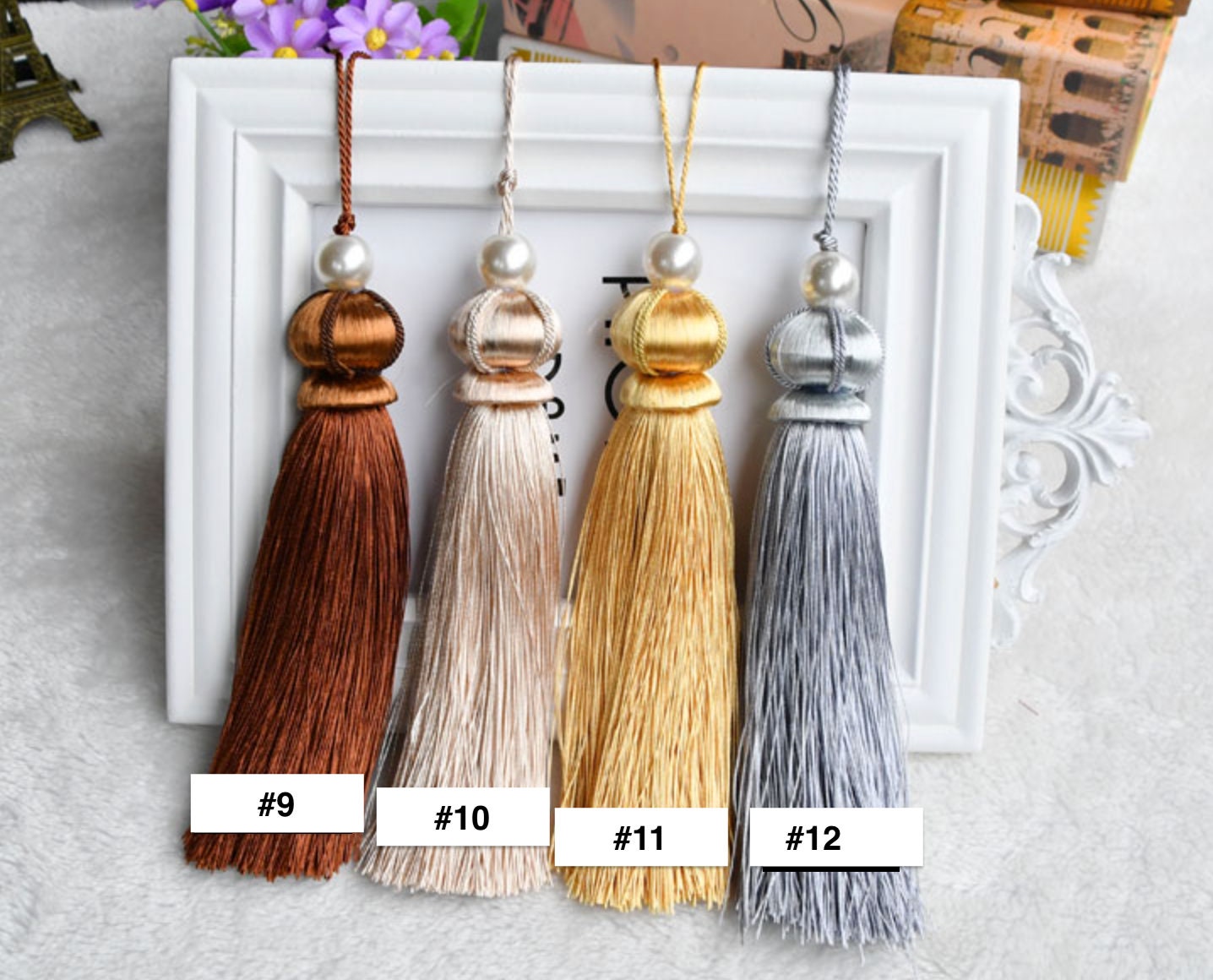 Long Key Tassels for Versatile Decorating, Long Decorative Tassel: Home Decor, Curtain Tieback (7.6 inch) 
