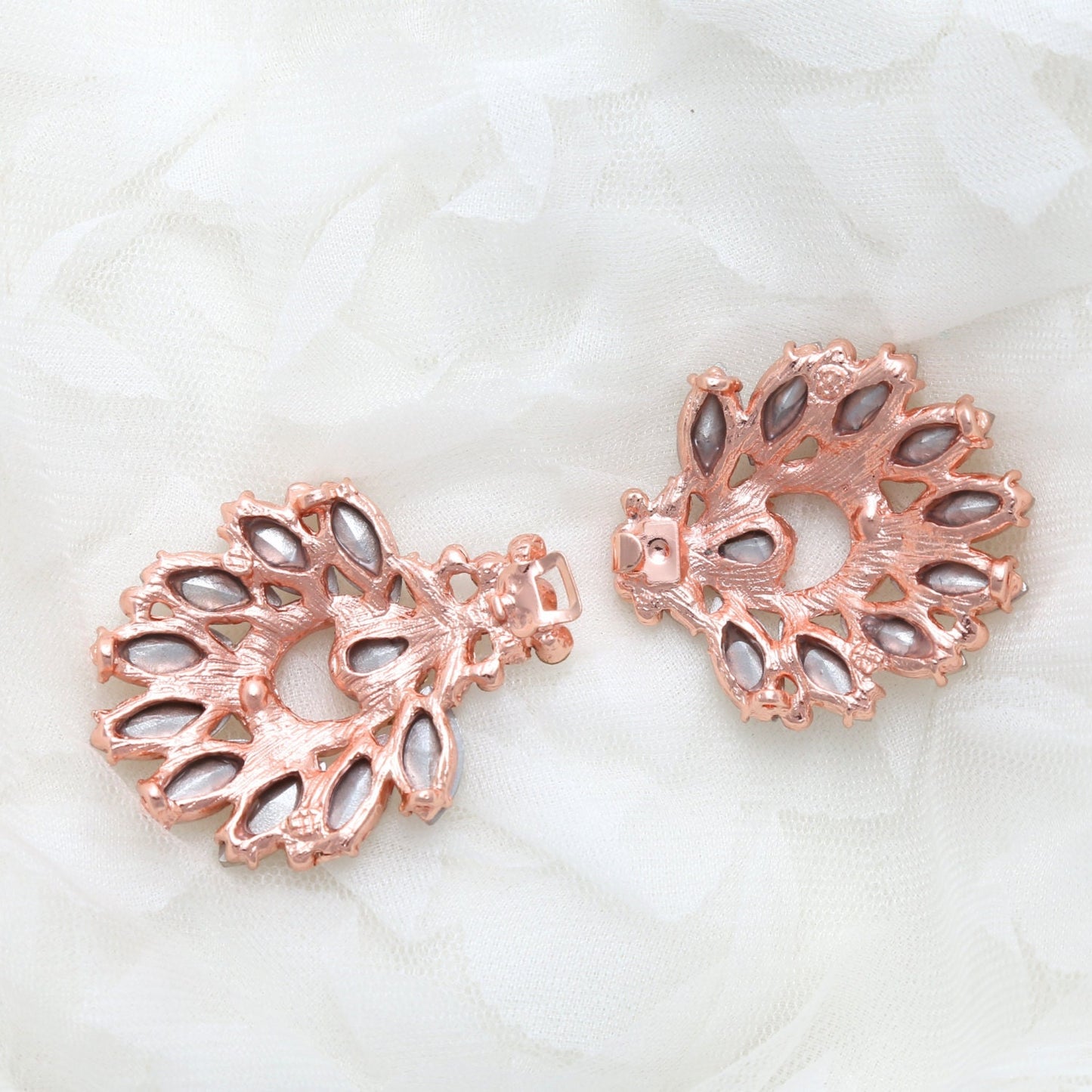Rose Gold Rhinestone Clasp: Crystal Wedding Buckle (3.7" x 1.5")