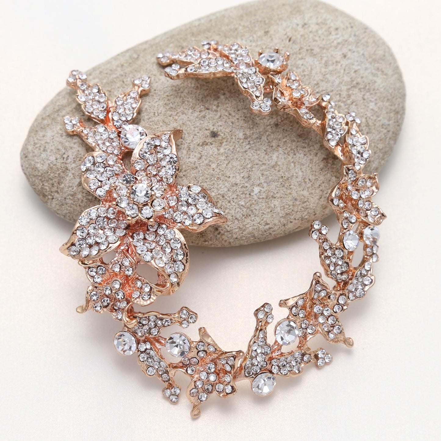 Rhinestone Flower Belt Chain Or Hair Accessory| Crystal Wedding Dress Accessory | Rhinsetone Wedding Hair Chain 