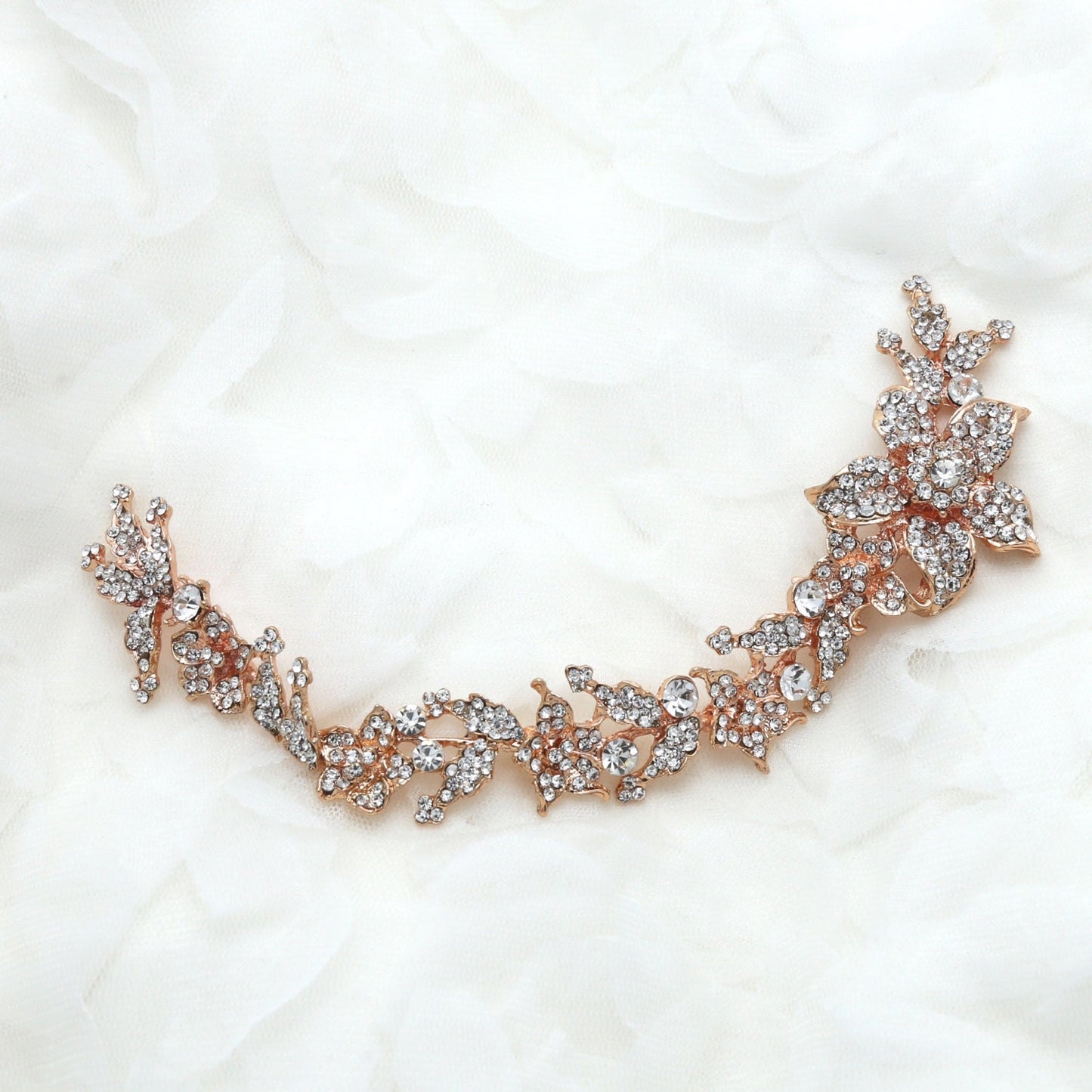 Rhinestone Flower Belt Chain Or Hair Accessory| Crystal Wedding Dress Accessory | Rhinsetone Wedding Hair Chain 