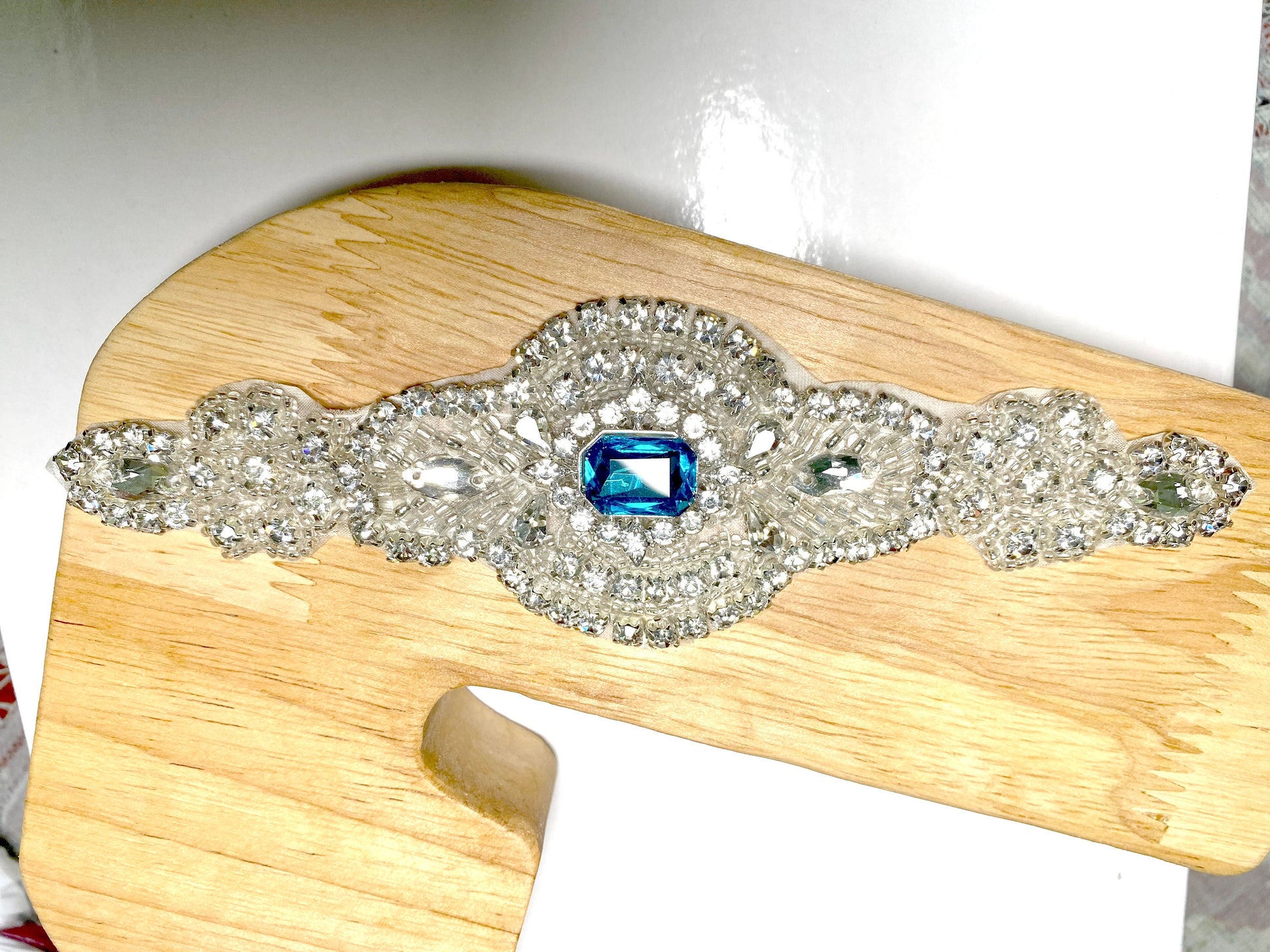 Rhinestone Crystal Wedding Applique: Customizable Sash Belt Embellishment 