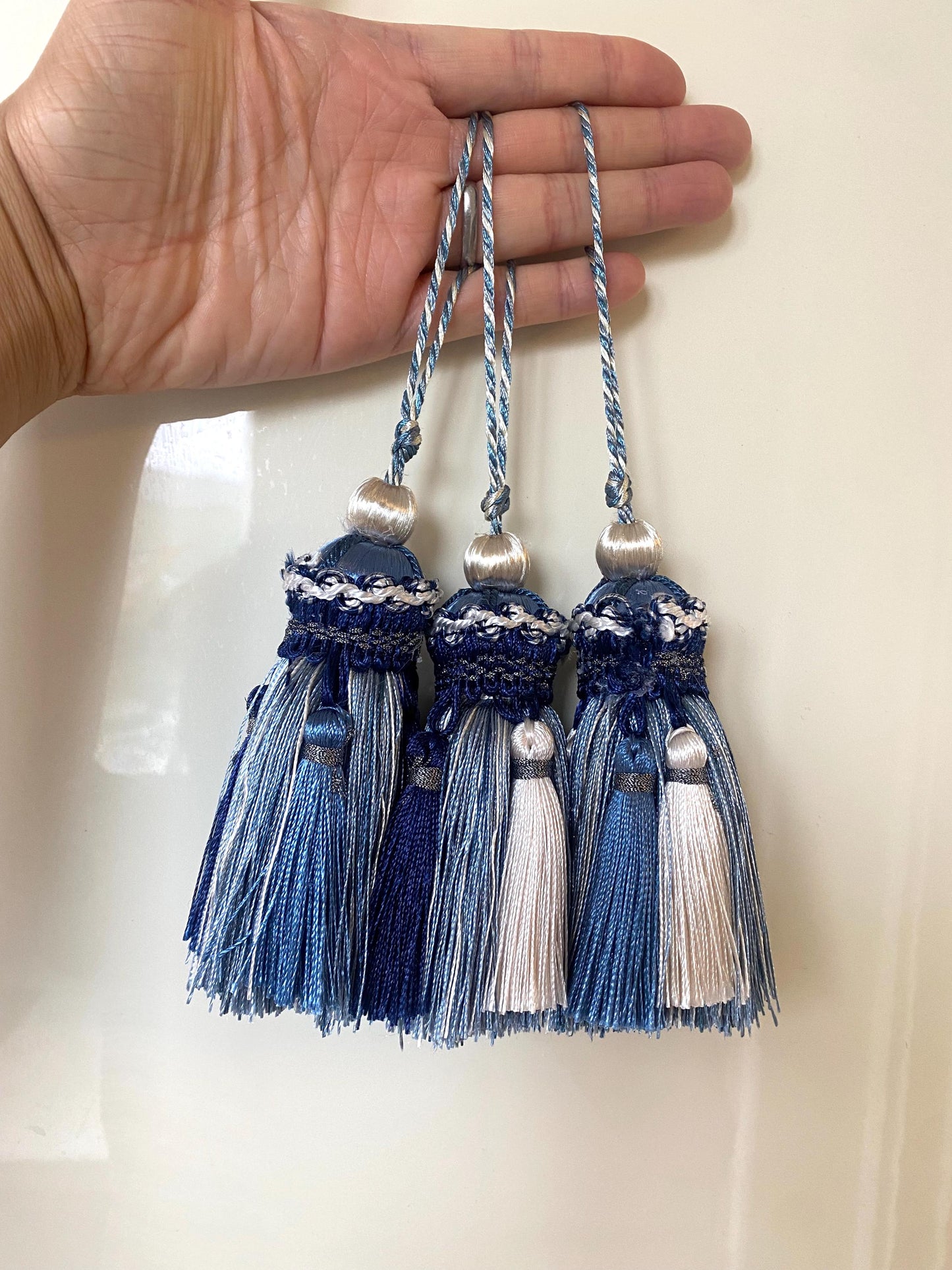 Blue Handmade Tassel: Boho Home Decor, Furniture Accent #3 #2 