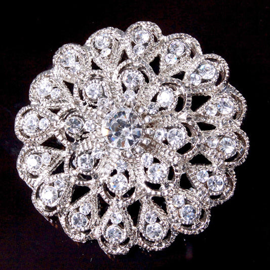 Rhinestone Crystal Buckle: Cake Decoration Brooch Pin  Or Hair Comb(1.8" x 1.8")