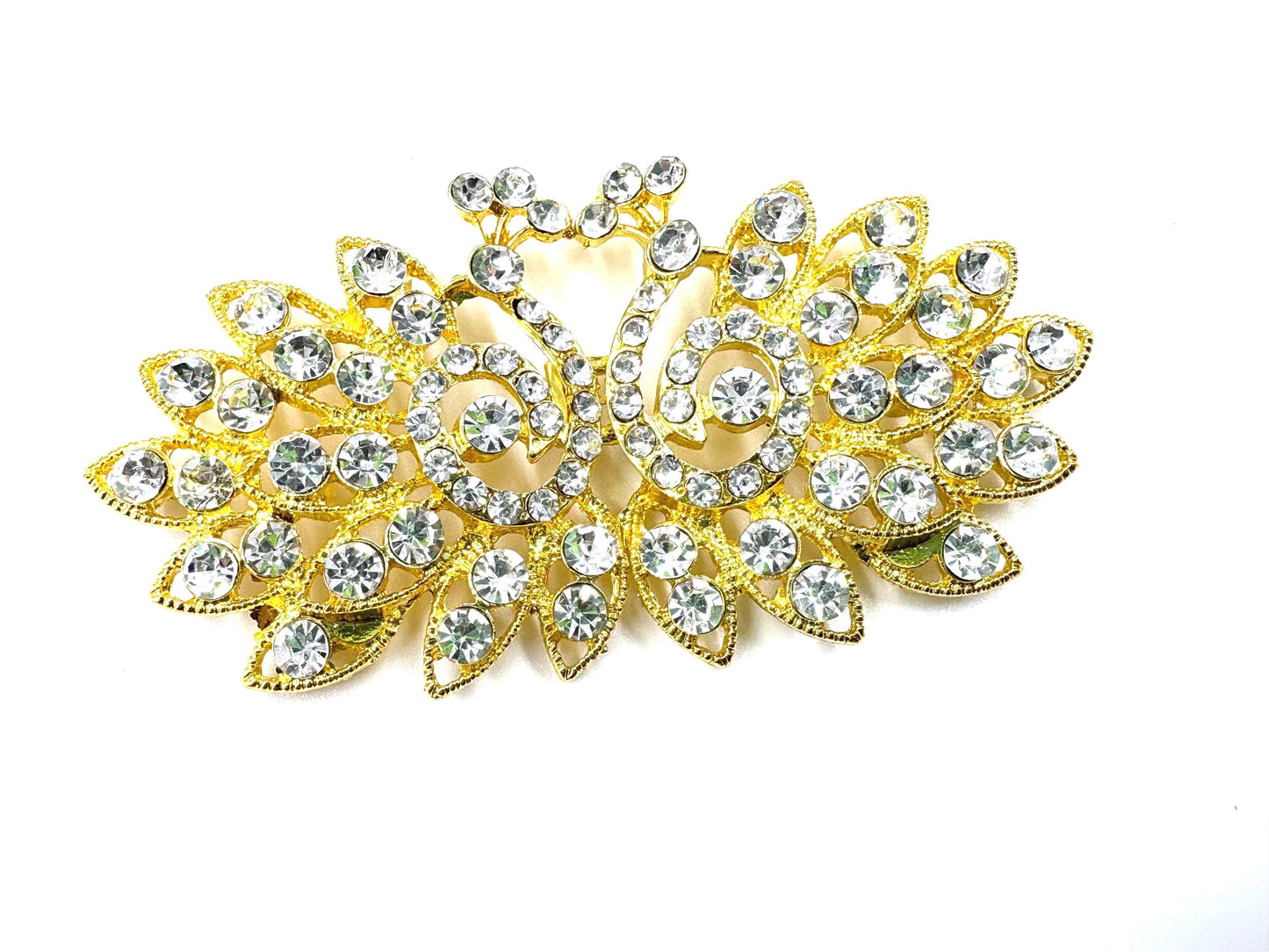 Peacock Rhinestone Hook and Eye Fasteners: Gold or Copper Connectors Gold Black 