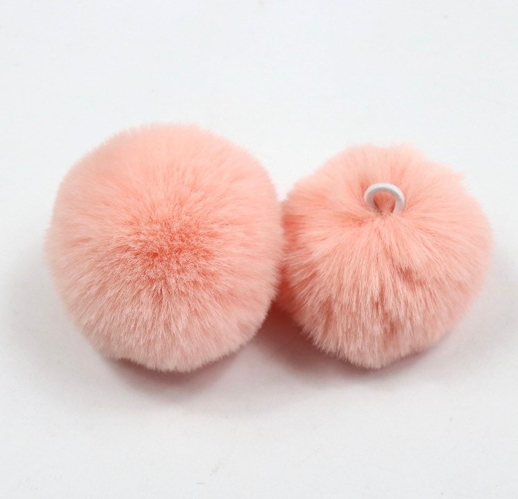 Faux Rabbit Fur Pom Poms: 6cm/7cm, Craft Supplies (10 Pieces)