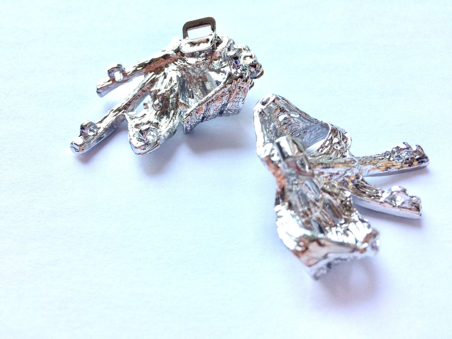 Rhinestone Bow Clasp: Crystal Wedding Buckle (7.5cm x 4cm) 