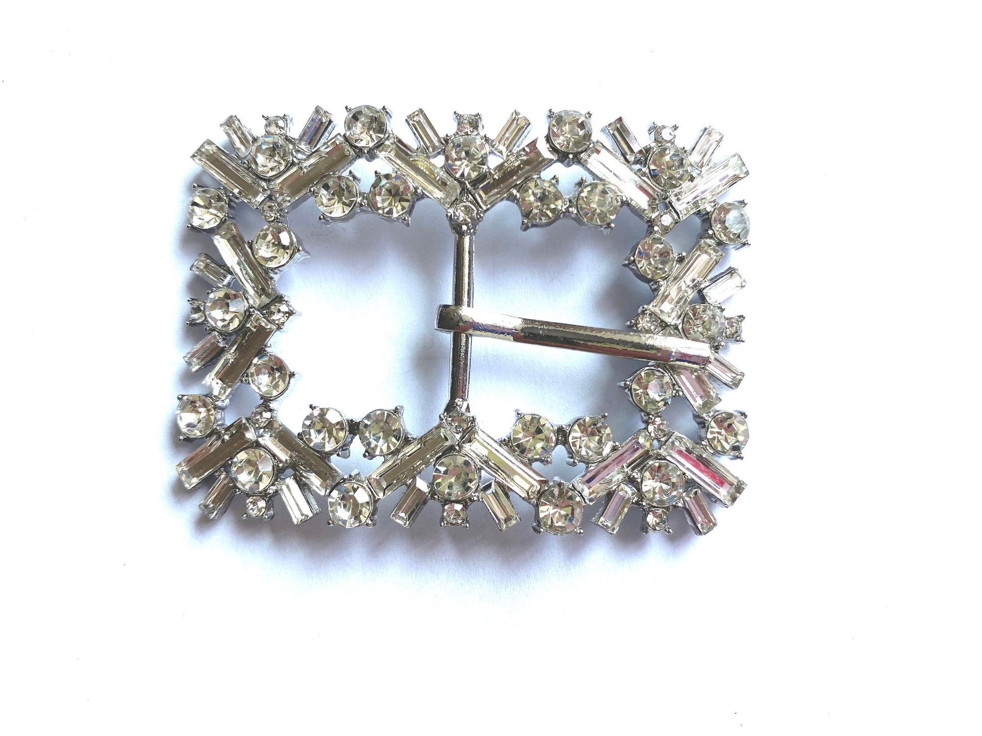 Silver Rhinestone Buckle Slider: Crystal Belt, Shoes, Wedding Sash 