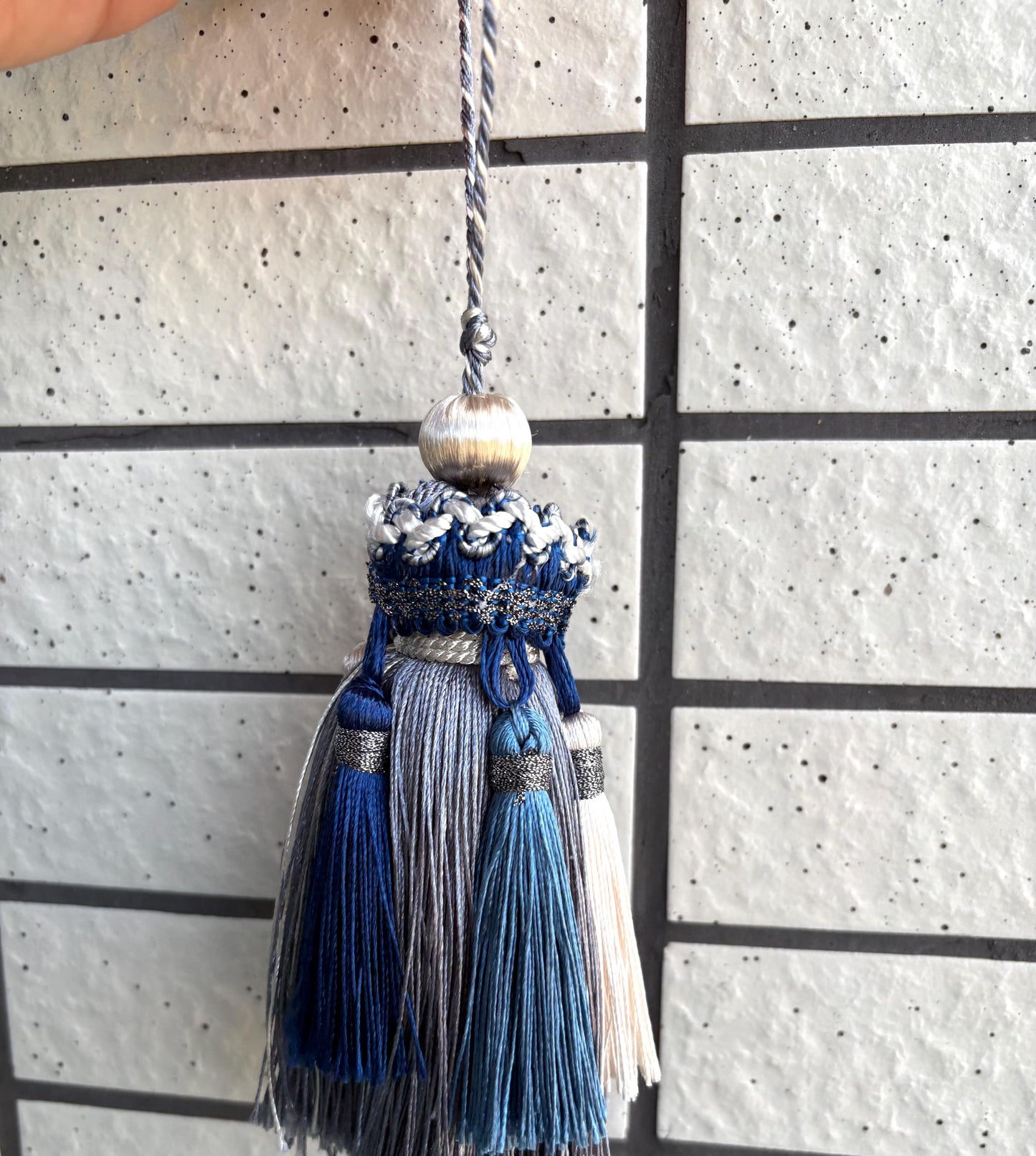 Blue Handmade Tassel: Boho Home Decor, Furniture Accent #3 #2 