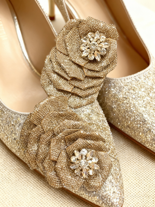 Faux Leather Rhinestone Rose Shoe Clips: DIY Craft Embellishment (11-12cm, Many Colors Available)