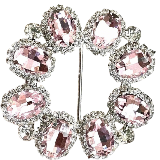 Rhinestone Crystal Wedding Buckle Slider: Bridal Sash & Belt (30mm Inside, 60mm Outside)