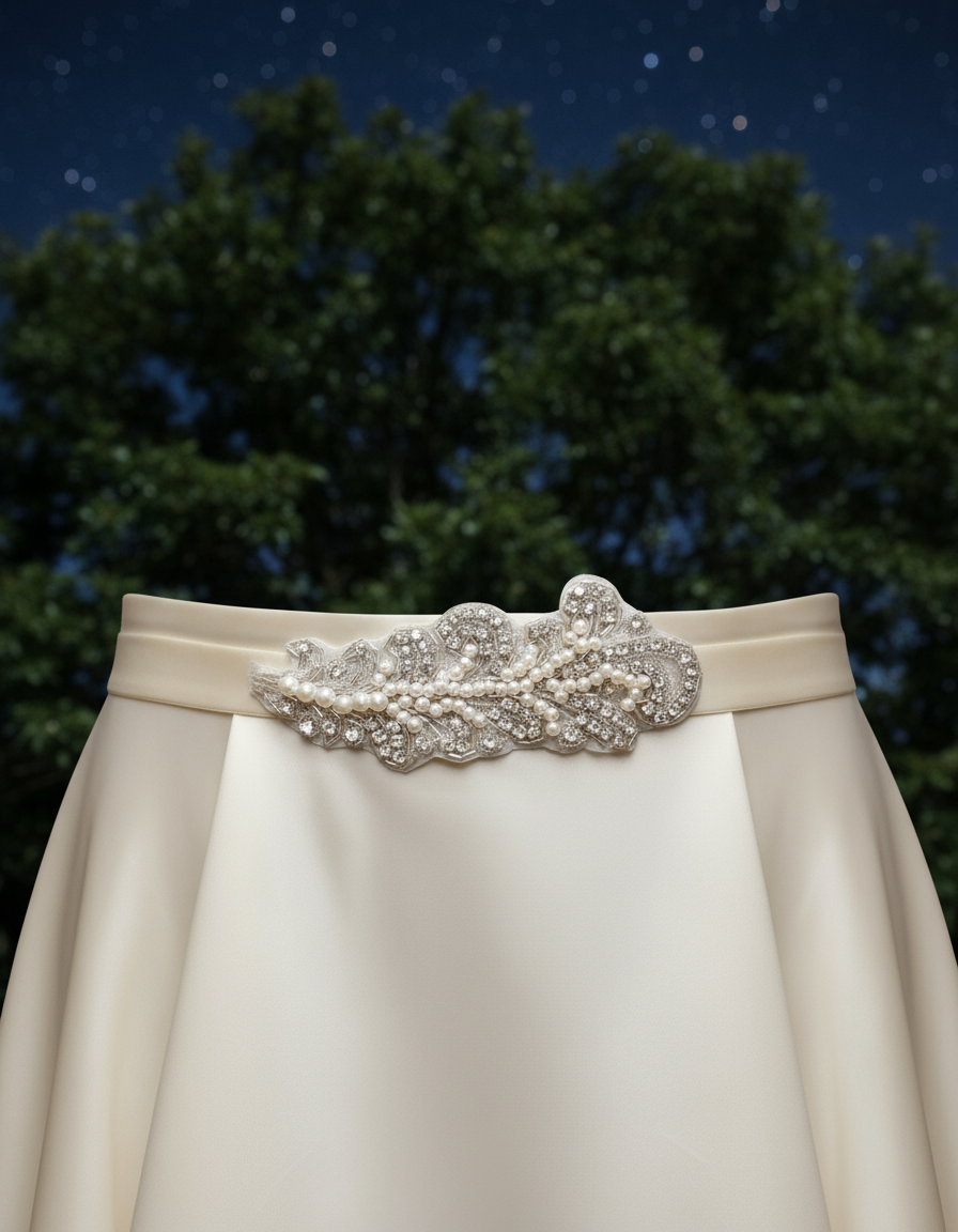 Leaf Rhinestone Applique With/WO Pearl: Crystal Feather Iron On Patch (2.25" x 6.5")