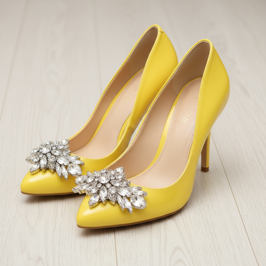 Sparkling Crystal Rhinestone Shoe Clip - Vintage Bridal Shoe Accessory for Weddings & Parties 