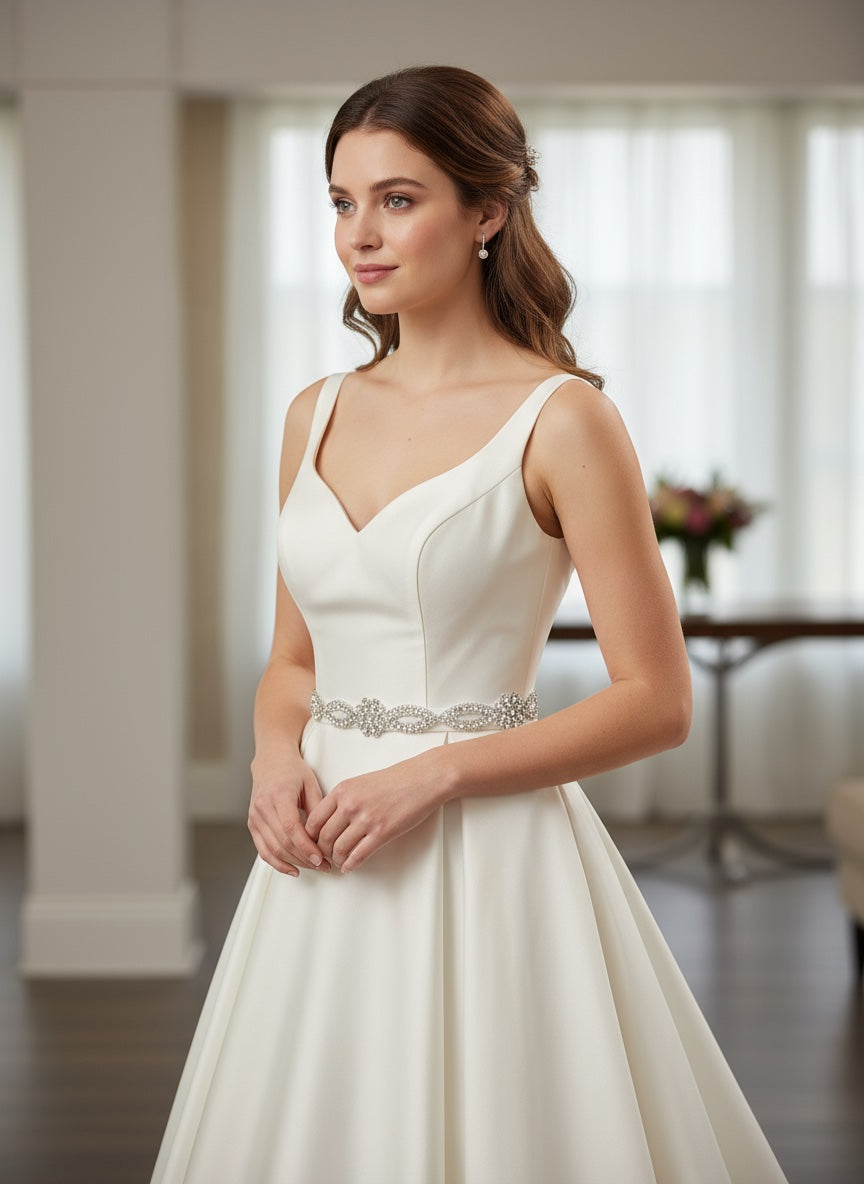 Rhinestone Applique Belt, Crystal Wedding Belt Sash, Iron On Embroidery Sash Belt