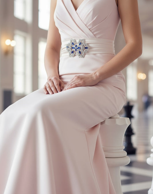 Vintage Style Rhinestone Crystal Belt Buckle: Vintage Wedding Dress Sash