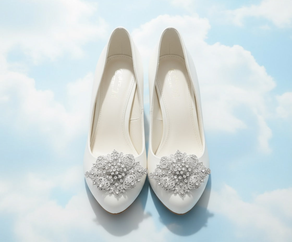 Oval Rhinestone Brooch Pin Or Shoe Clips: Silver Crystal Shoe Clips or Brooch Pin (2x1.5 inch)